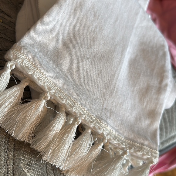 Dondup Italian Classic White Women's Jeans with tassels at the bottom - Picture 1 of 7
